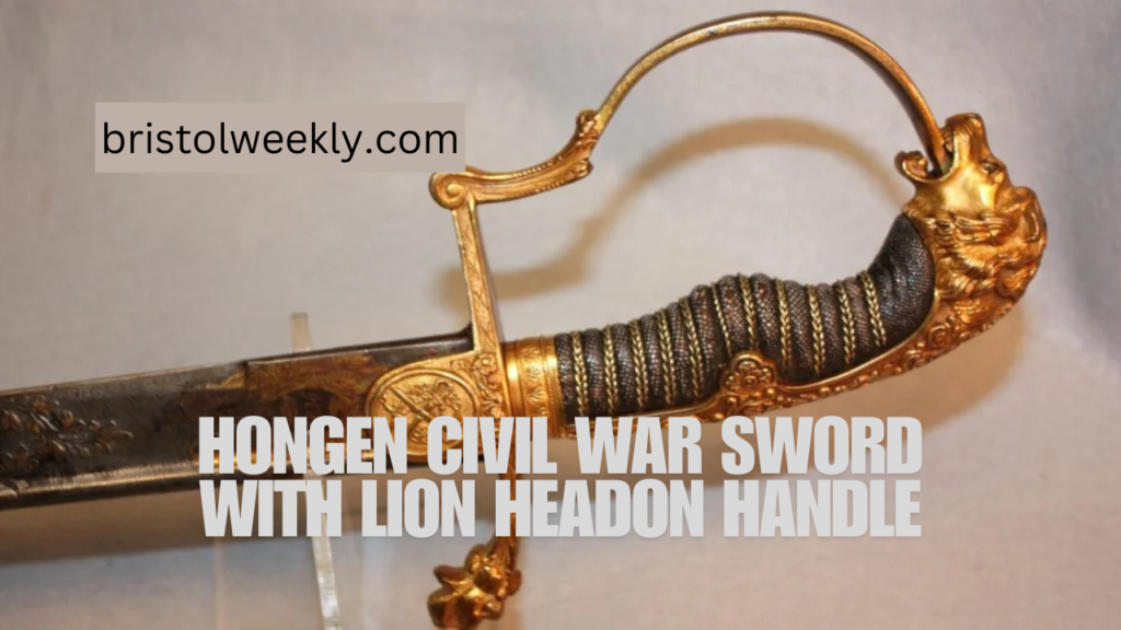 hongen civil war sword with lion headon handle